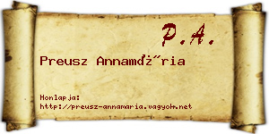 Preusz Annamária névjegykártya